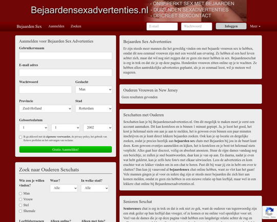 Bejaarden Sexadvertenties
